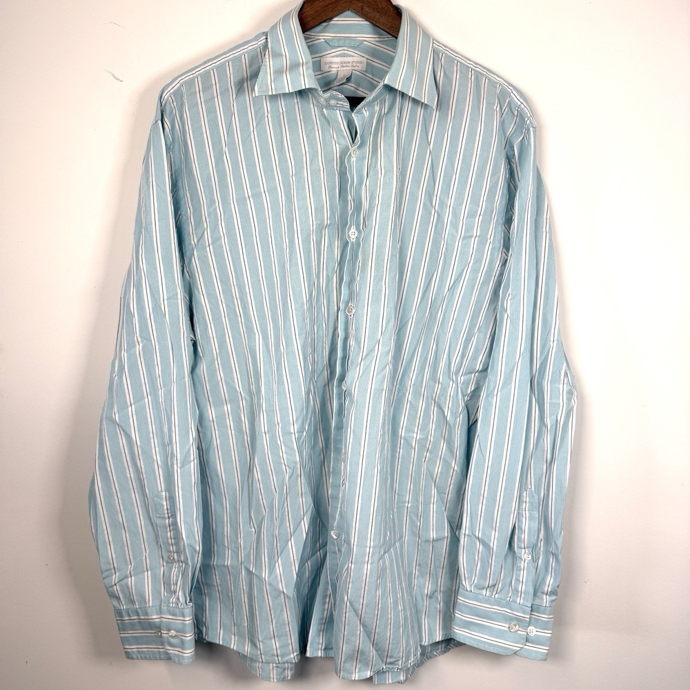 Express‎ Design Studio Men's Classic For Blue White Stripe Size XL
